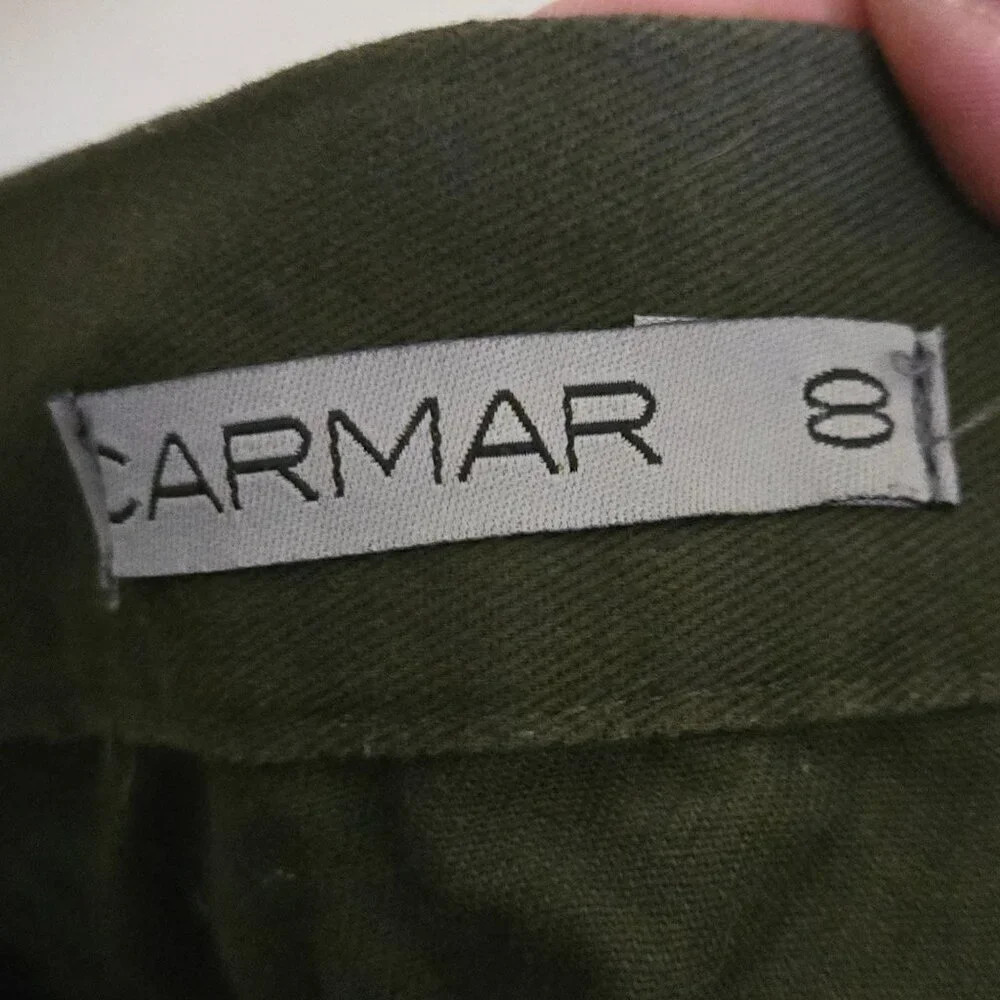 Carmar Los Angeles LF Army Green Goth Punk Emo Chain Embellished Mini Skirt Size